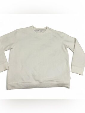 Express Men’s Cream Textured Crewneck Sweater